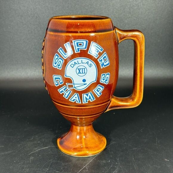 Vintage 1977 Dallas Cowboys Super Bowl XII Champs Season Mug‎ Rare - Picture 1 of 4